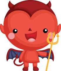 a vector of a cute devil