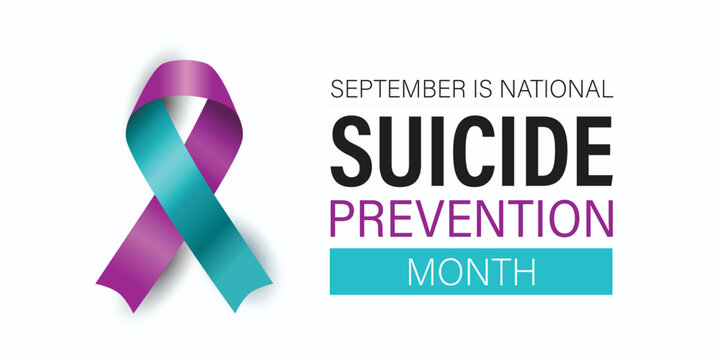 September is National Suicide Prevention Month vector banner.