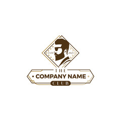 Obraz premium Modern premium and luxury man barber shop logo design.