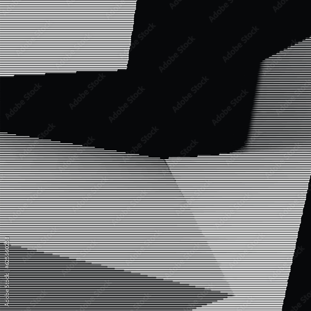 Poster abstract woodcut styled background with intersecting cubes