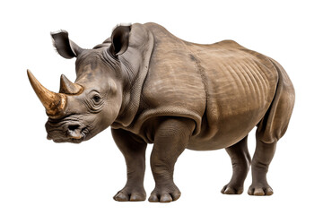 Fototapeta na wymiar Transparent Background Isolation of the African Black Rhinoceros. Generative AI