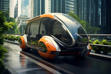 Concept of the future of mobility and sustainable transport, Generative AI
