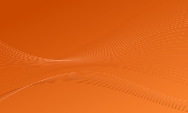 Orange Gold Wave Curve Business Lines With Soft Gradient Abstract Background