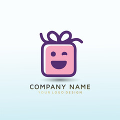 gift box vector logo design