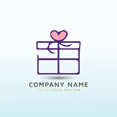 gift box vector logo design