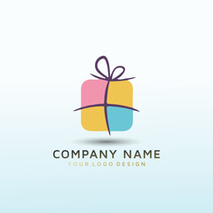 Fototapeta na wymiar gift box vector logo design