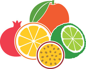 Fruit logo. Isolated fruit on white background