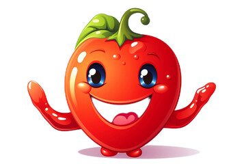 Cute Cartoon Hot Chili Pepper Character. Generative AI