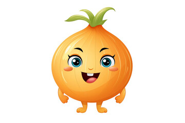 Adorable Cartoon Onion Character Isolated on Transparent Background. Generative AI