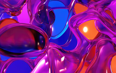 Vibrant Geometric Patterns in Smooth Glass, Abstract 3D Render Wallpaper for Creative Concepts