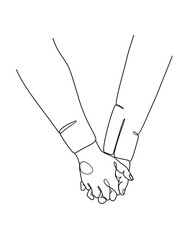 Obraz premium Continuous line drawing of hands couple trendy minimalist illustration. Vector illustration.