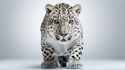 Naklejka premium Panther or jaguar isolated on white background with text space can use for advertising, ads, branding