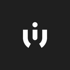 letter iju simple geometric logo vector