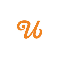 letter u simple cute yellow logo vector © Adnanjaya