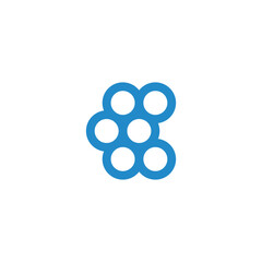 letter c dots bubble logo vector