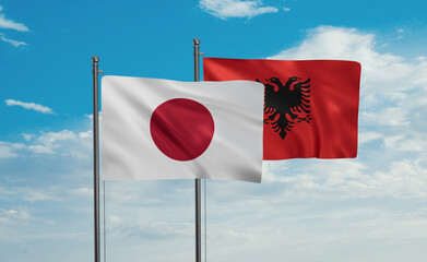 Japan and Albania national flag