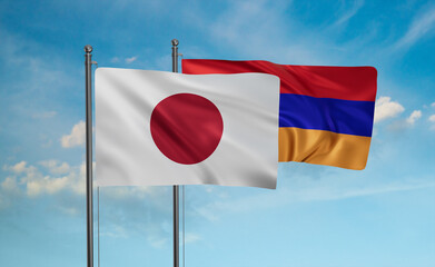 Armenia and Japan flag
