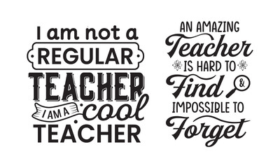 Obraz premium I am a cool teacher handwriting quotes t shirt typographic vector design