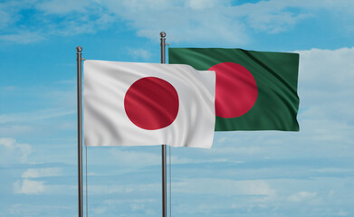 Bangladesh and Japan flag