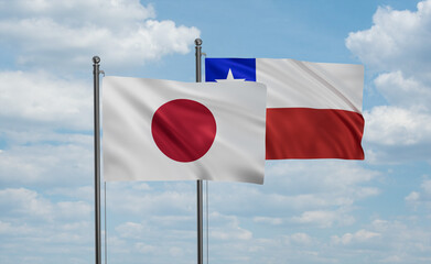 Chile and Japan flag
