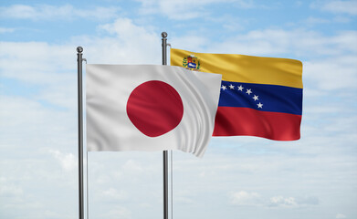 Venezuela and Japan flag