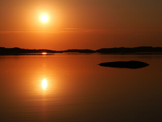sunset over the river