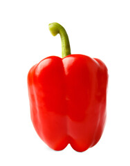 Red sweet bell pepper isolated on white background, close-up.