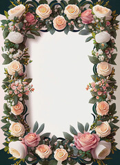 Decorative flower frames for cards or photos