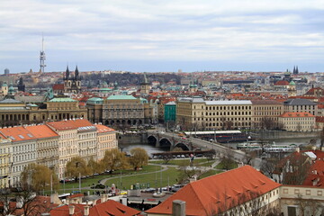 Fototapeta na wymiar Prague, Czech Republic - 04.11.2013. View of the historical center of the city