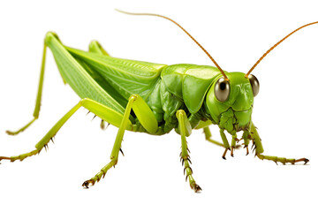Green Grasshopper on Transparent Background Isolated. Generative AI