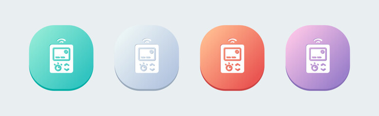 Thermostat solid icon in flat design style. Temperature technology signs vector illustration.