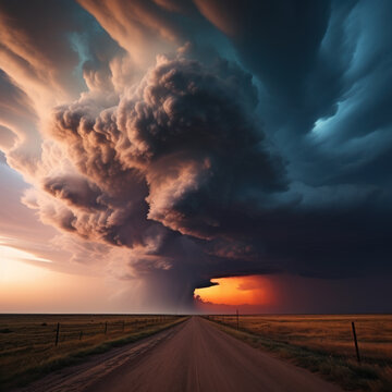 Nature's fury unleashed - a breathtaking supercell thunderstorm gathering strength