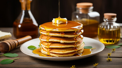 パンケーキとはちみつ（Generative AI）