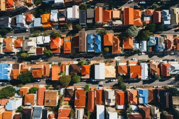 The perspective of viewing Sydneys housing from above, typically seen from an aerial view.