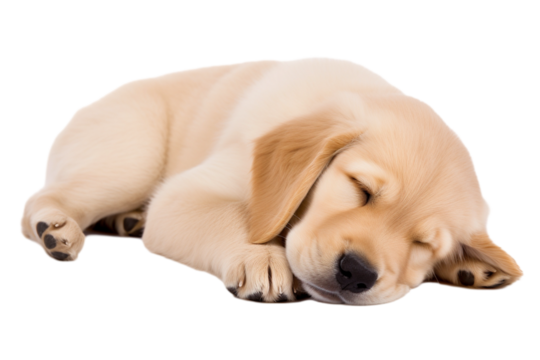 sleeping dog isolated on white
