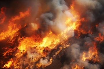 Fototapeta na wymiar Scorching heatwave fuels destructive wildfires, highlighting climate change's impact