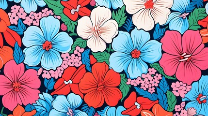 Flowers illustration background wallpaper design, colorful plant art, floral