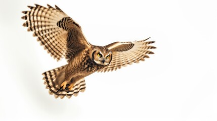 Owl isolated on a white background with text space can use for advertising, ads, branding