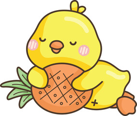 a vector of duck and pineapple