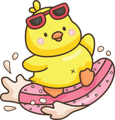 a vector of a duck swimming