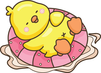 a vector of a duck swimming