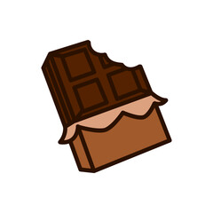 Chocolate bar icon design flat style isolated on white background