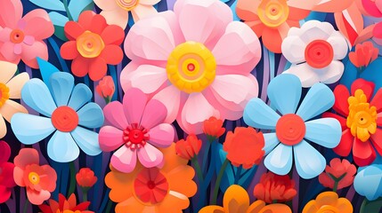 Flowers illustration background wallpaper design, colorful plant art, floral