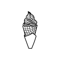 Cone ice cream icon design isolated on white background