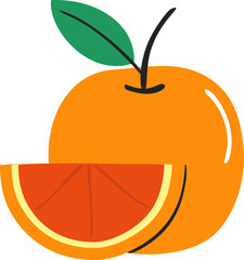 Grapefruit Flat Style Illustration