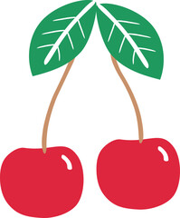 Cherry Flat Style Illustration