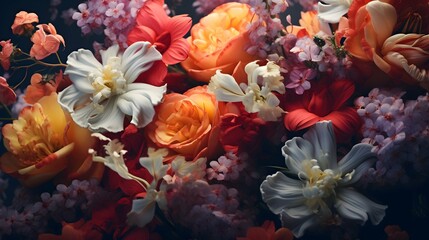 Flowers illustration background wallpaper design, colorful plant art, floral