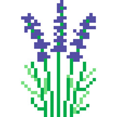 Flower cartoon icon in pixel style.
