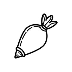 Cream pastry bag icon design isolated on white background