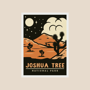 joshua tree national park print poster vintage vector symbol illustration design.
